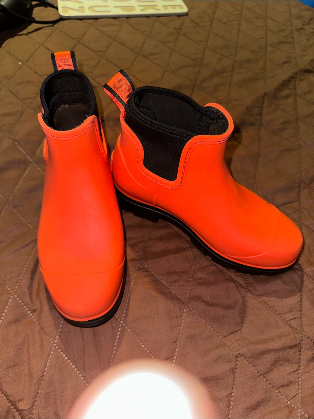 UGG Kids' Bright Orange Chelsea Rain Boots
